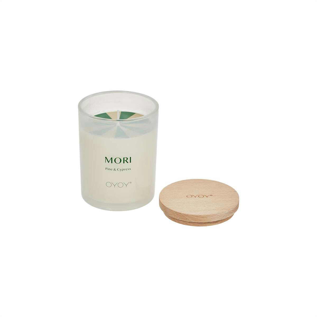 MORI - Bougie gris en cire de soja Ø7,5xH10cm