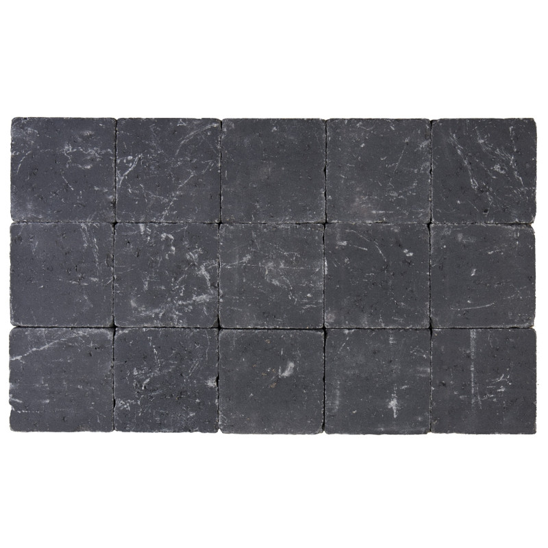Palette 525 Pavés noirs tambourinés 15 x 15 x 5 cm