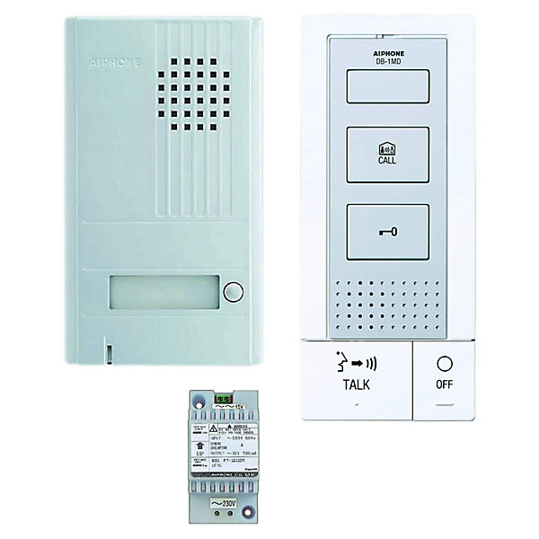 Kit portier audio 2 fils intégral mains libres Blanc - AIPHONE - 118712