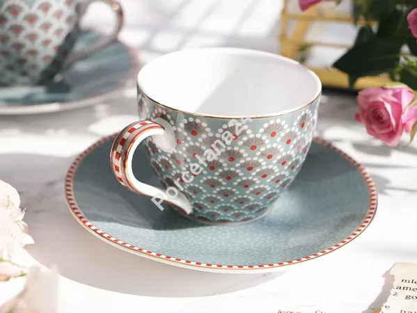 Komplet 2 filiżanek ze spodkiem 0,12 L Pip Studio - Blooming Tales Blue 51.BTB.004.222