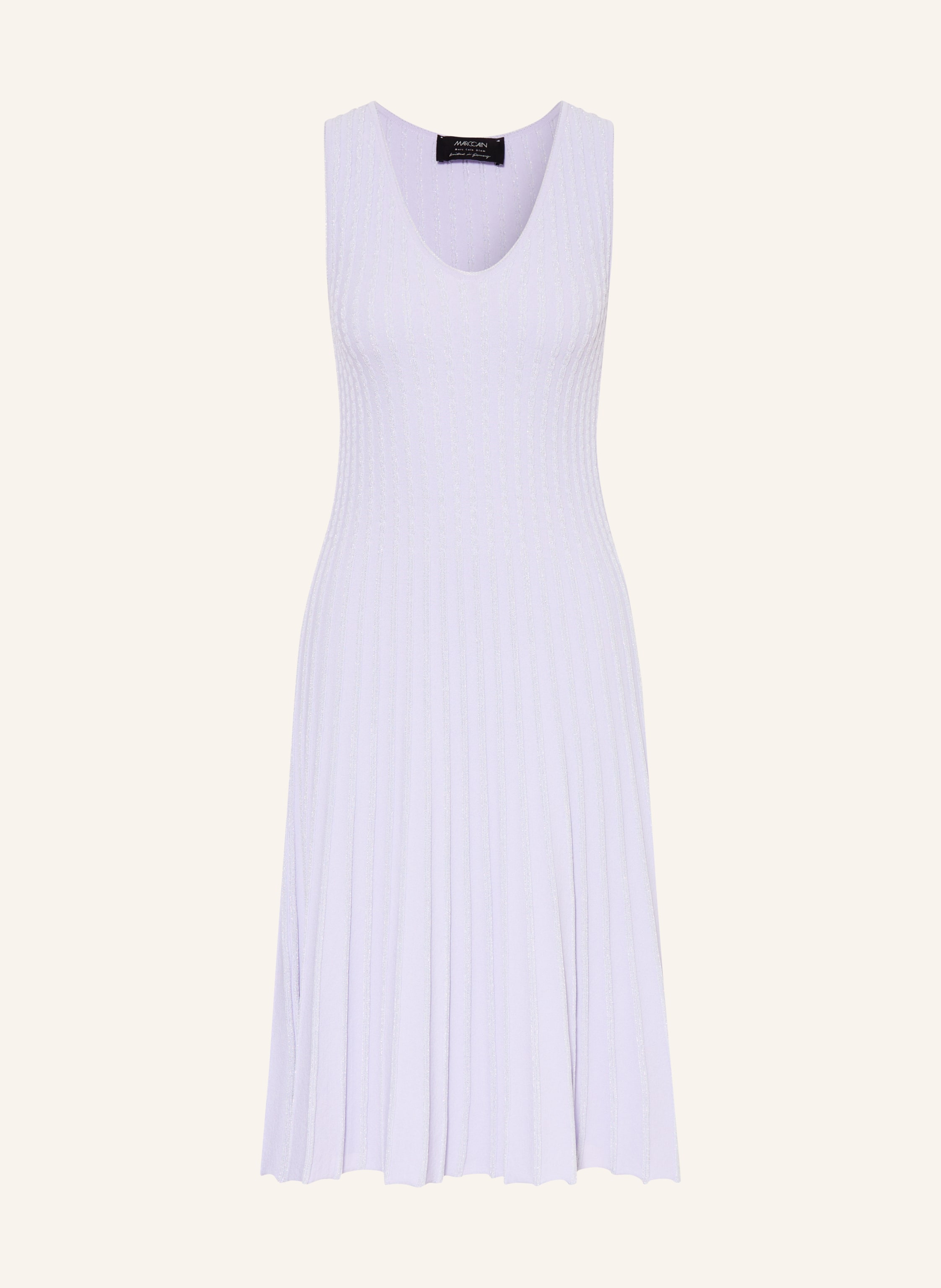 MARC CAIN Strickkleid mit Plissees und Glitzegarn