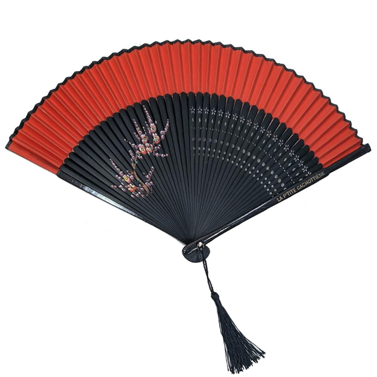 - Éventail décoratif et utilitaire rouge et noir