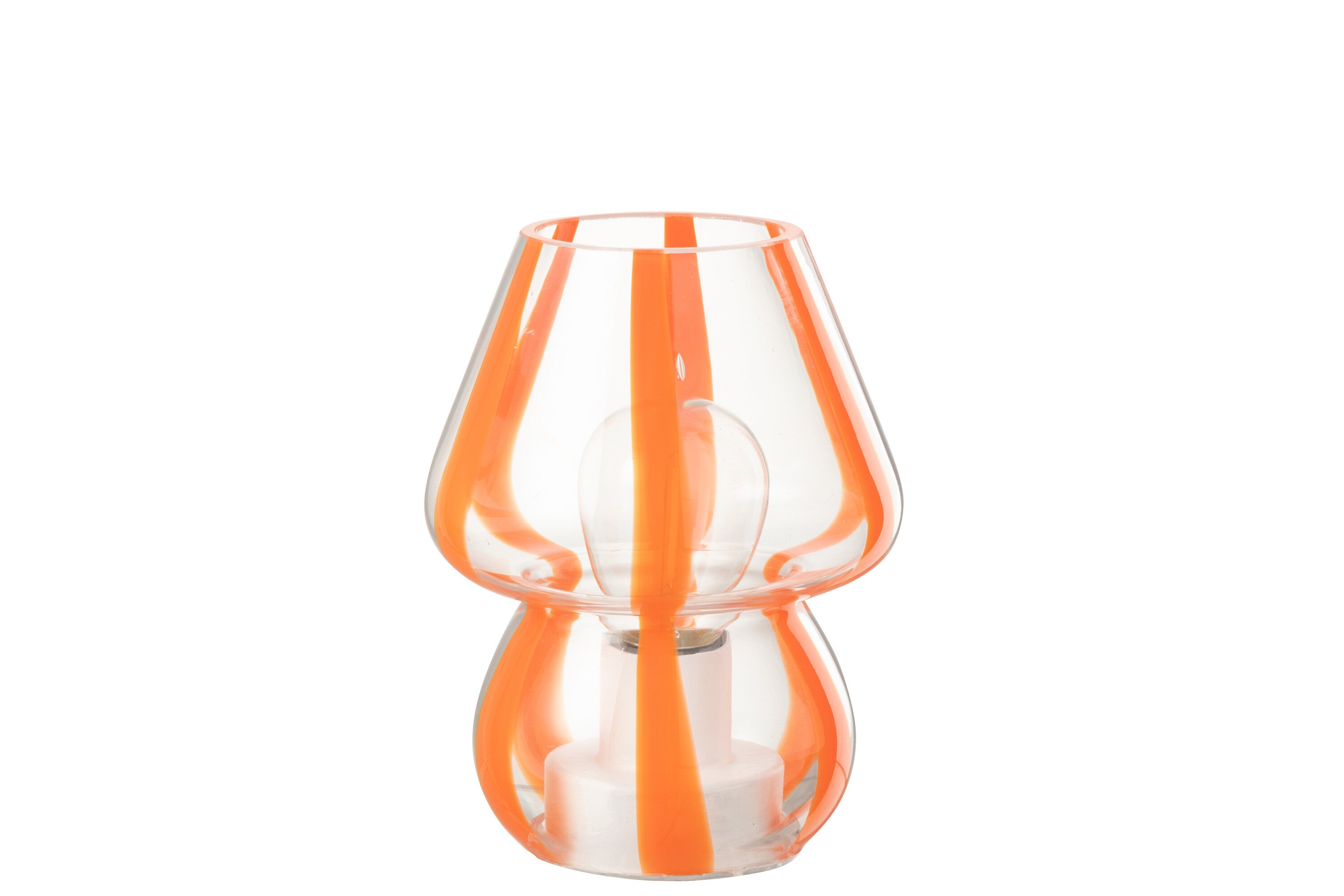 J-Line tafellamp Strepen - glas - transparant oranje - small