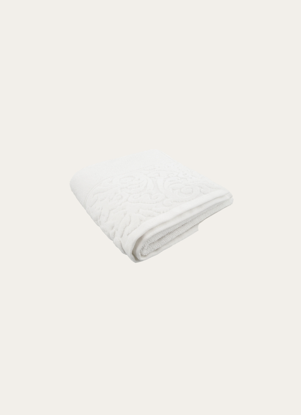 SERVIETTE DE TOILETTE LITEAU VELOURS CISELÉ BLANC