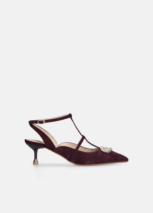 Sling back con logo gioiello