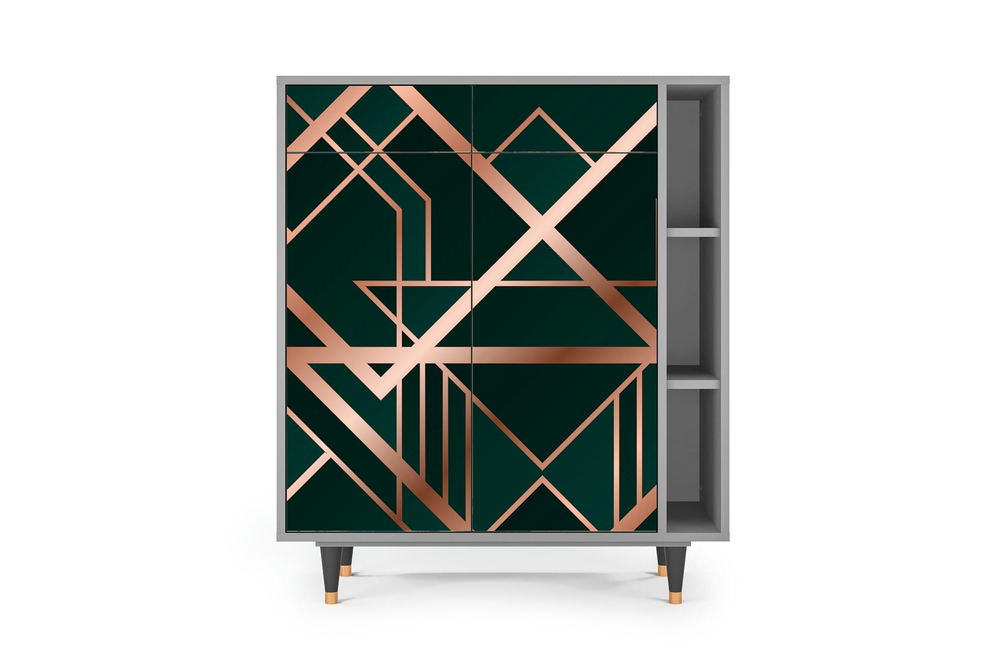 EMERALD GATSBY - Buffet  vert 2 tiroirs et 2 portes L 94 cm