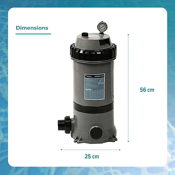 Filtre A Cartouche 11.4 M3/H Pour Piscine Jusqu'À 40 M3 - Connexion Diamètre 38 Et 50 - Haute Finesse De Filtration - Aqualux