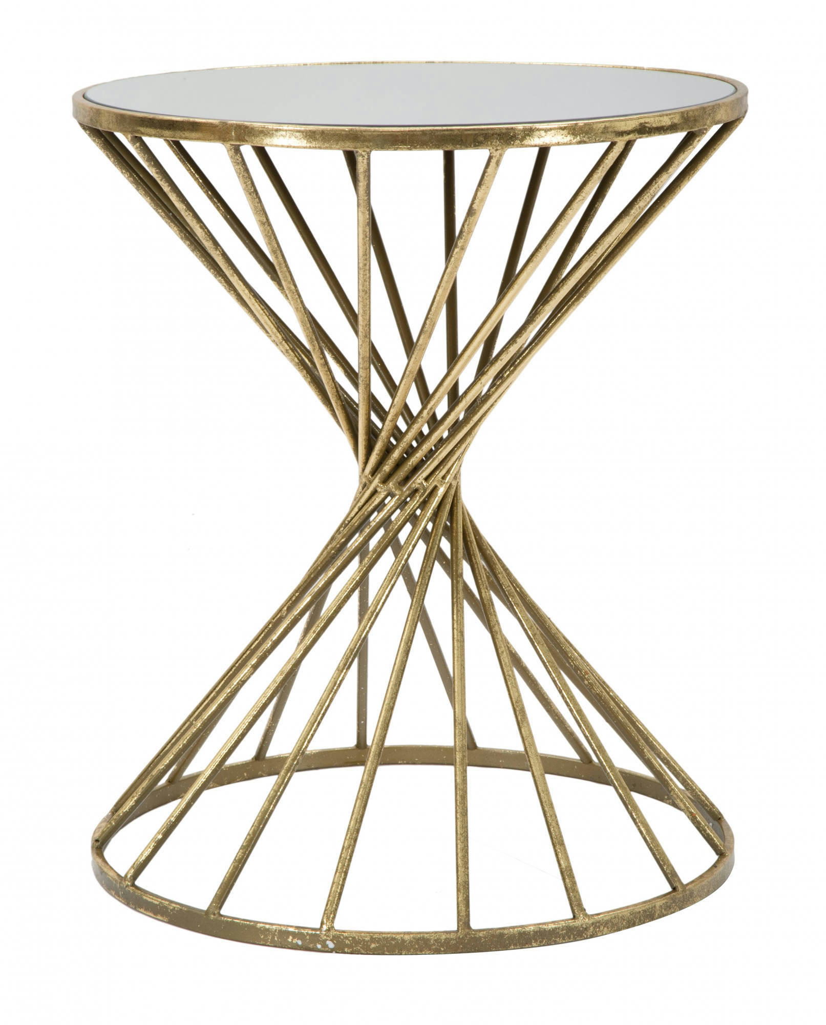 - Table basse décorée en fer et verre doré