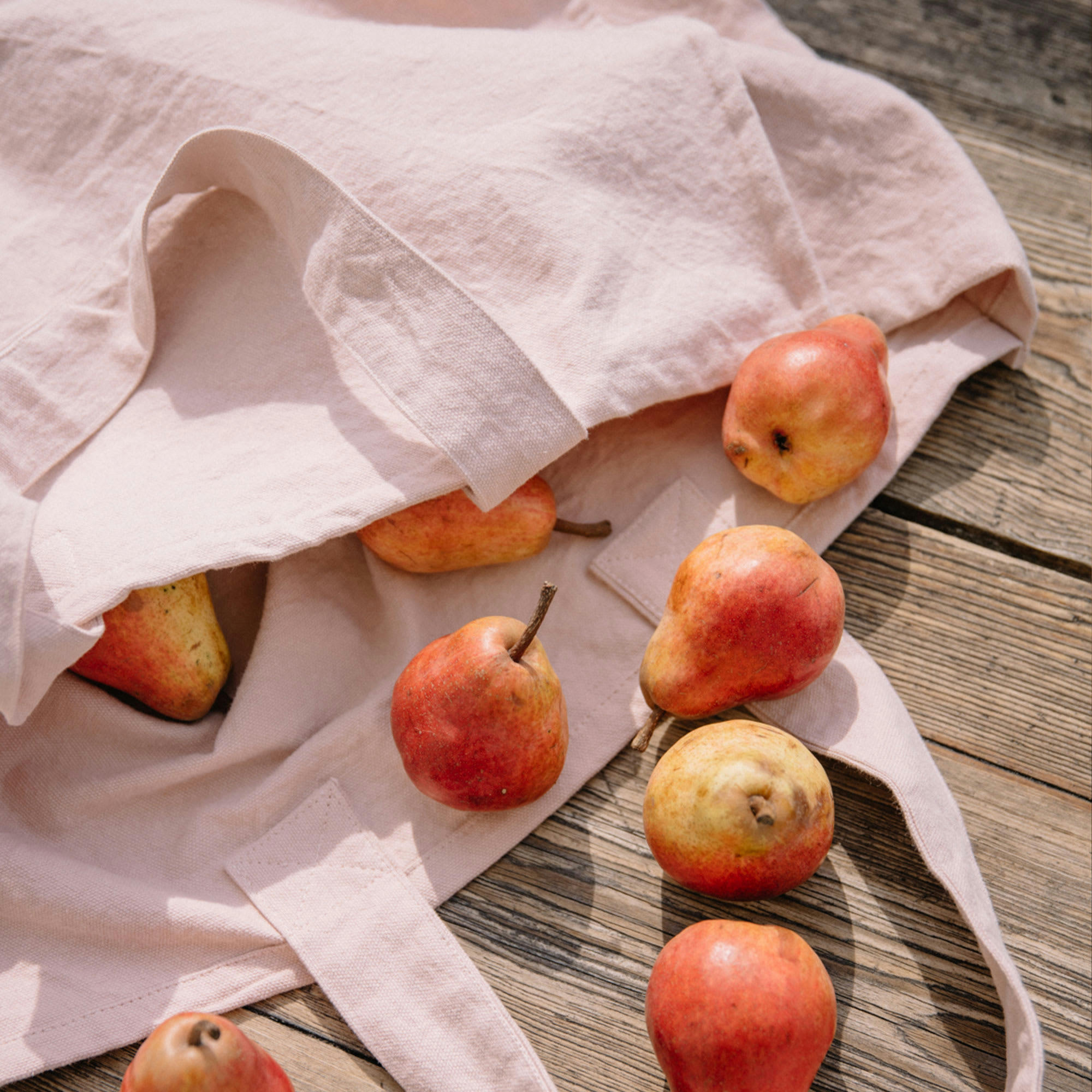 - Grand cabas en toile de coton bio rose délicat