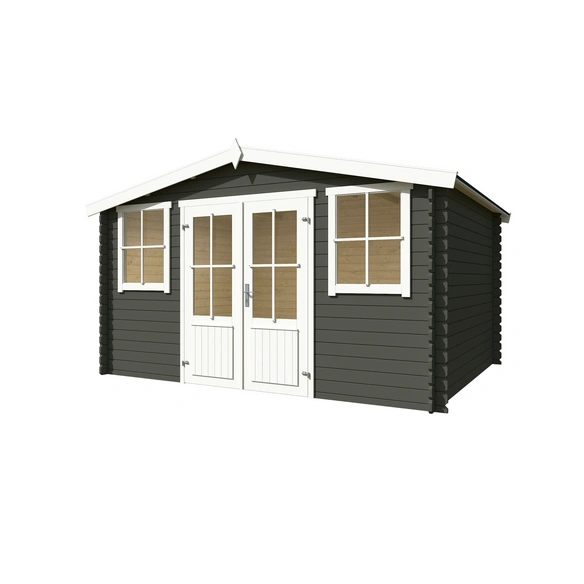 Gartenhaus »Dallas«, BxHxT: 410,9 x 233,7 x 312 cm (Außenmaß inkl. Dachüberstand), grüngrau