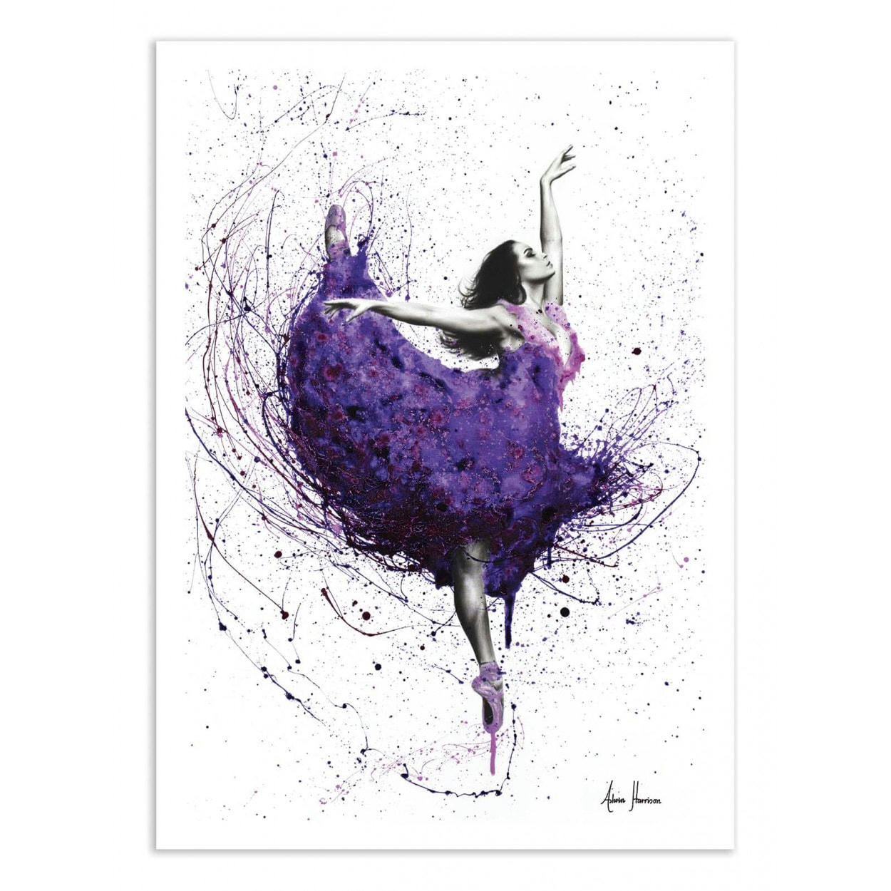 ASHVIN HARRISON - PURPLE RAIN BALLET - ASHVIN HARRISON - Affiche d'art 50 x 70 cm