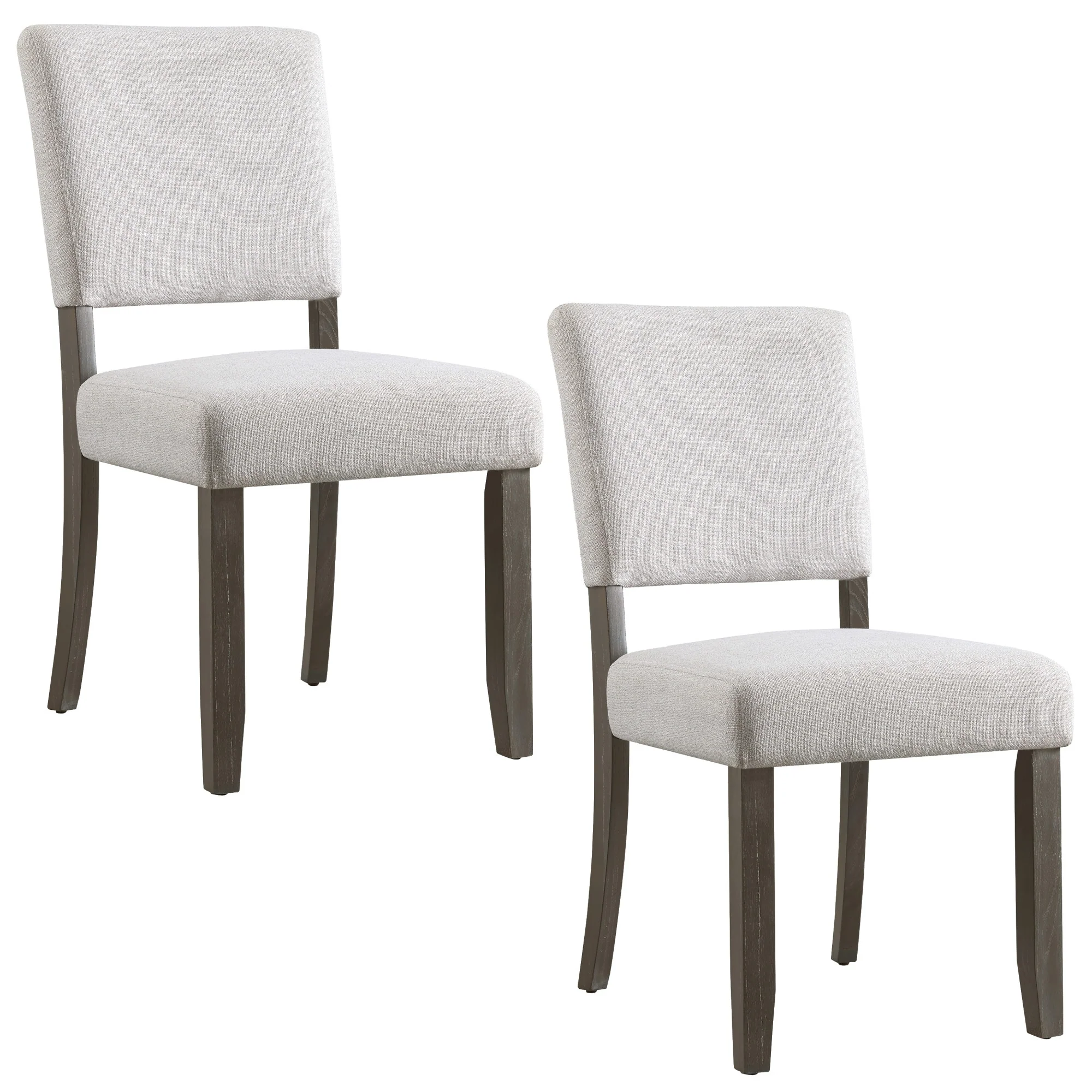 Leick Home Upholstered Back Dining Chair with Wood Base Set of 2