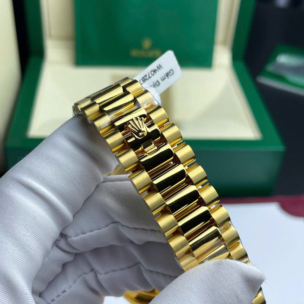 Rolex Day-Date YG Plated Gem-set Bezel Diamond Dial 40mm Super Clone