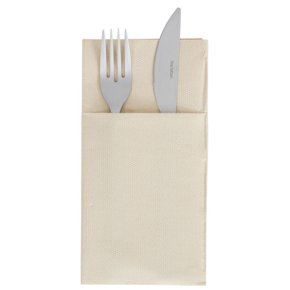 Serviette range couverts 40cm beige x20