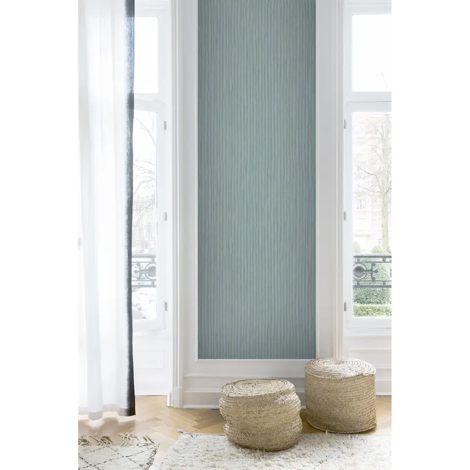 Dutch Wallcoverings - Level One streep blauwgrijs - 0,53x10,05m