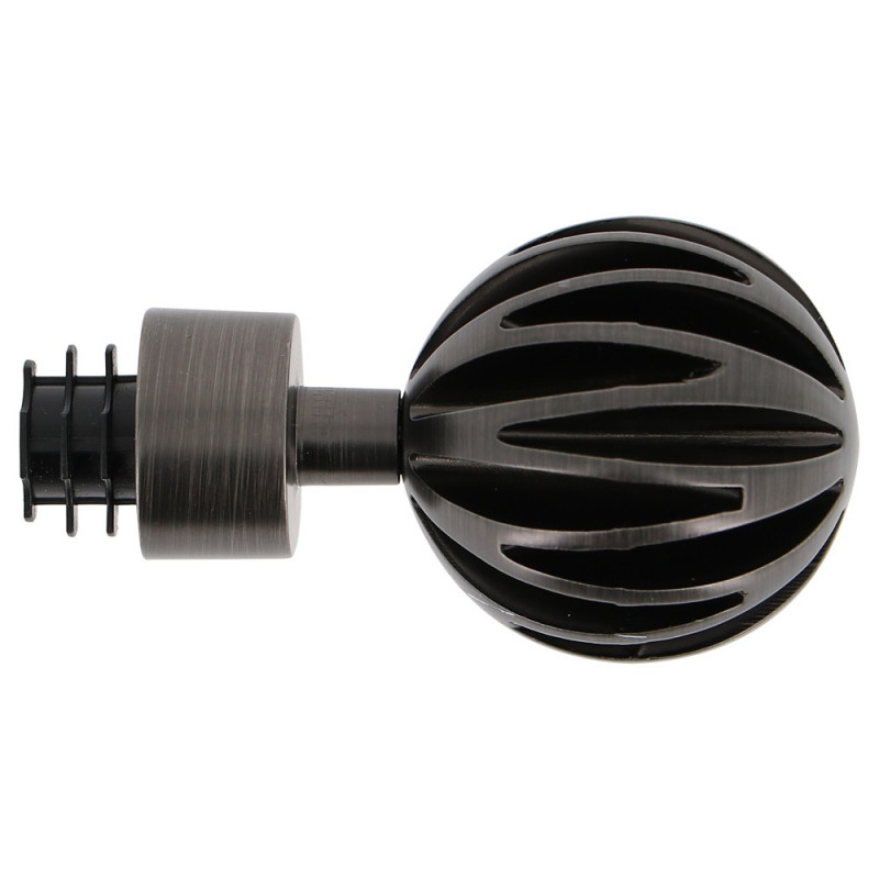Embout de fermeture pour tringle en métal Easy Fix Boule Design gun foncé Ø 20 mm 2 pièces MOBOIS