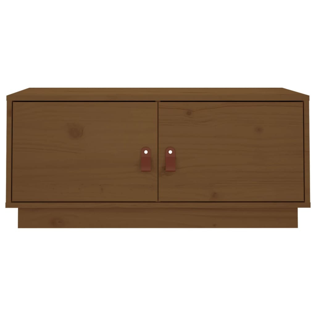 Stolik Kawowy Ława Stół Brązowy Drewniany 80x50x35 Schowki Do Salonu