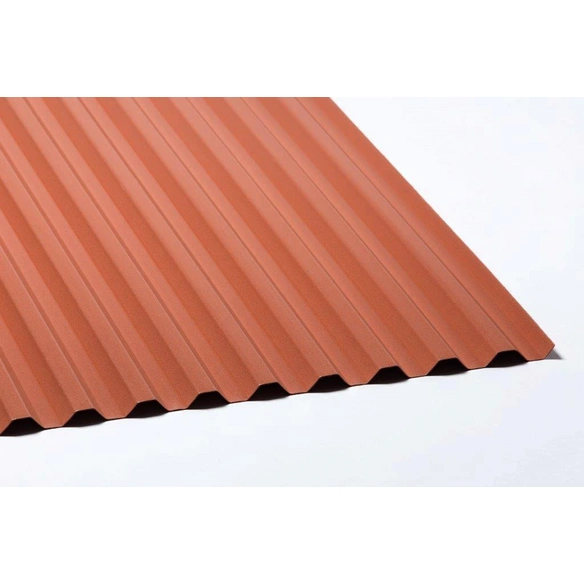 Wellplatte, BxL: 900 x 2000 mm, Polyvinylchlorid (PVC), ziegelrot
