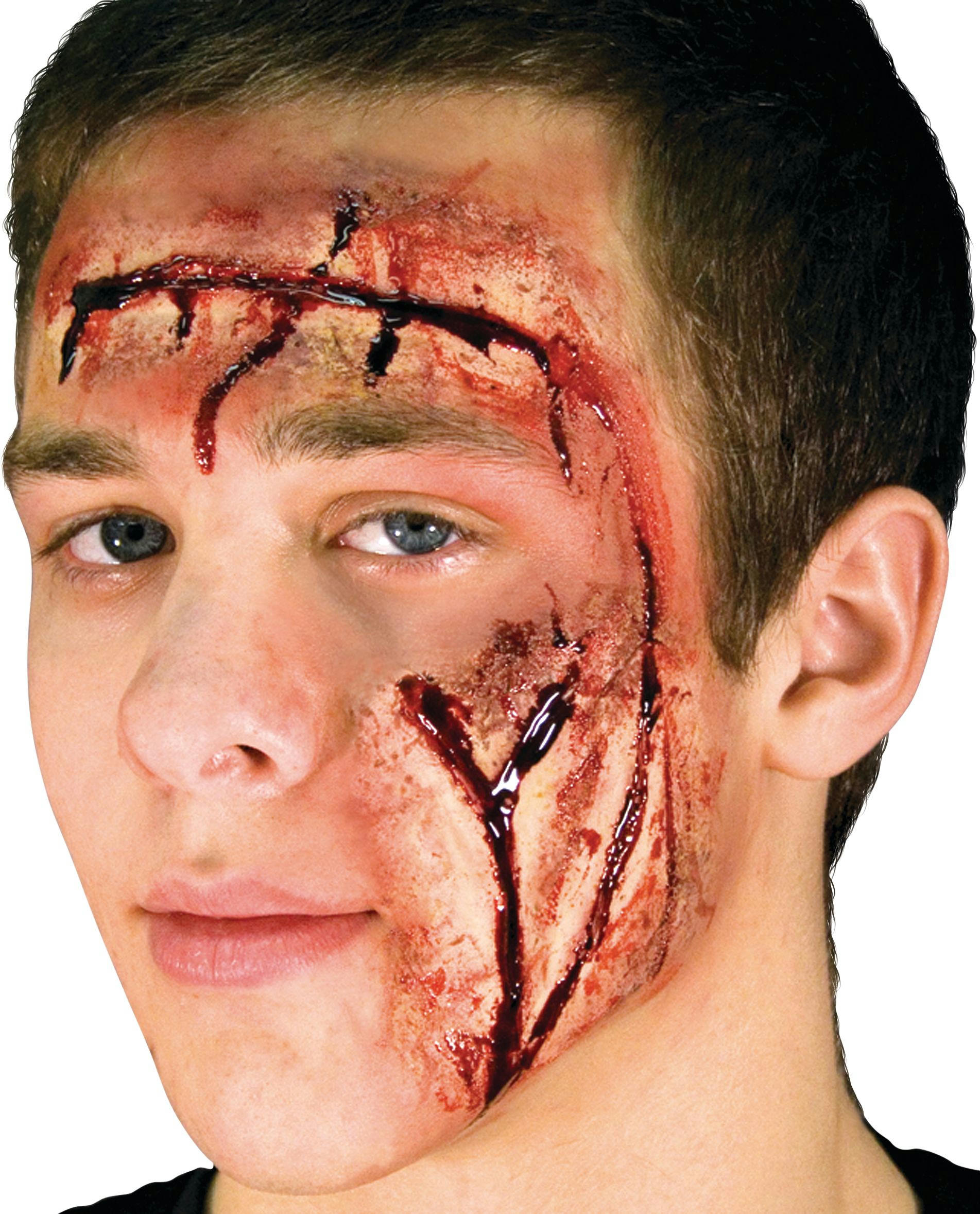 Fake Face Cuts Prosthetics, Red, One Size, 5-pk, Wearable Costume Accessories for Halloween