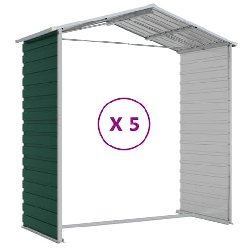 NNEVL Garden Shed Green 191x470x198 cm Galvanised Steel