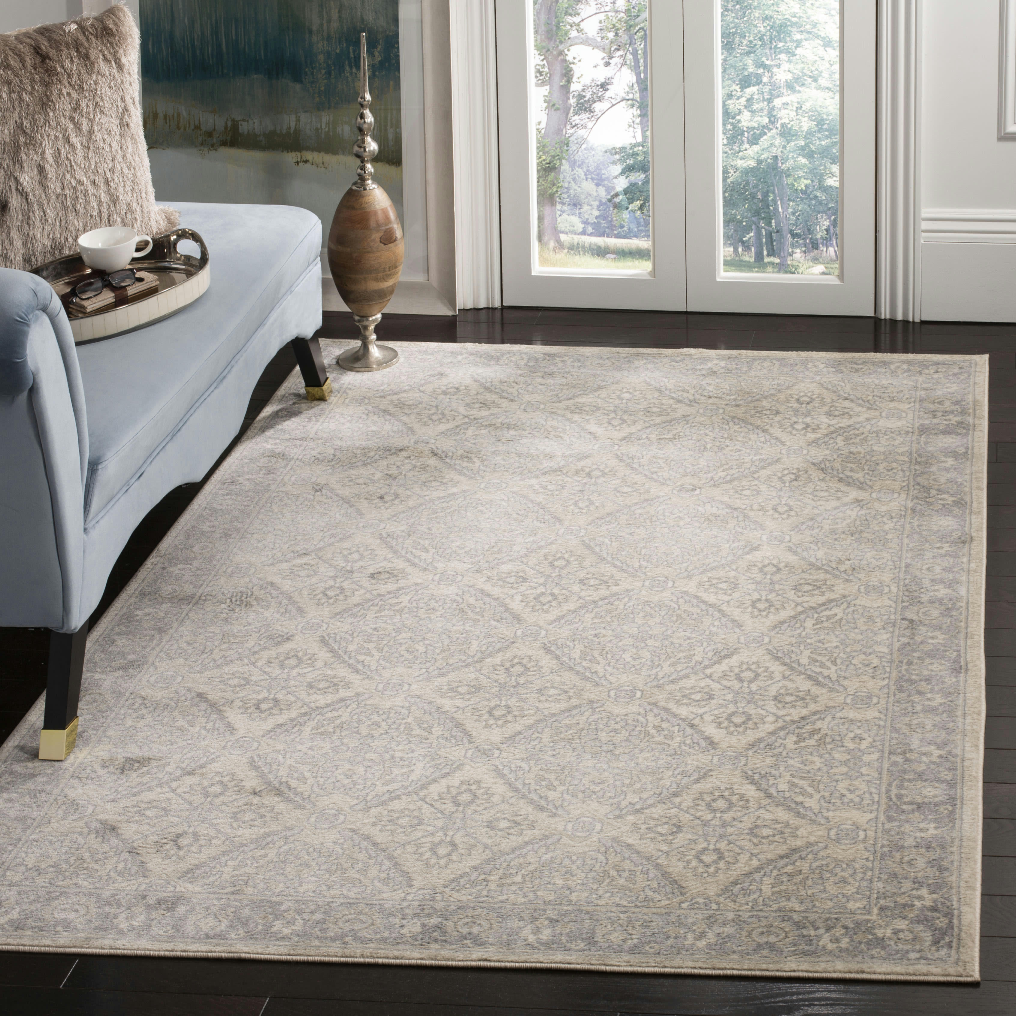 BRENTWOOD - Tapis de salon interieur en crème & gris, 160 x 229 cm