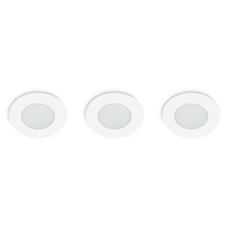 Spot encastrable LED blanc GU10 blanc chaud IP65 350 lm 5 W 3 pièces PROLIGHT