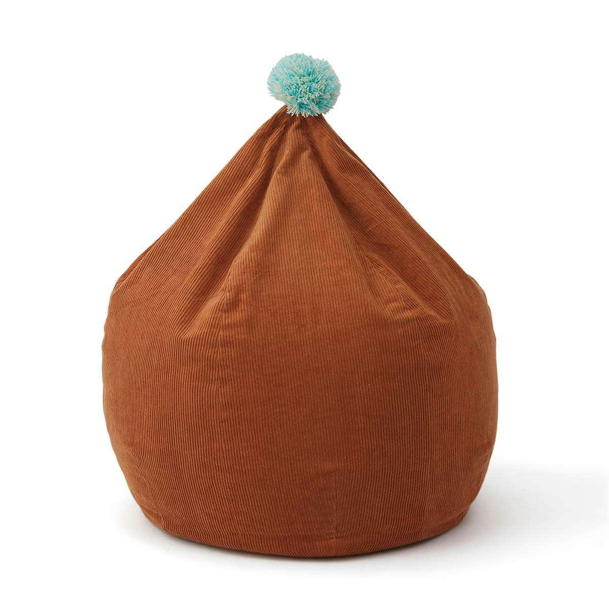 CORDUROY - Pouf caramel en coton D60x70cm