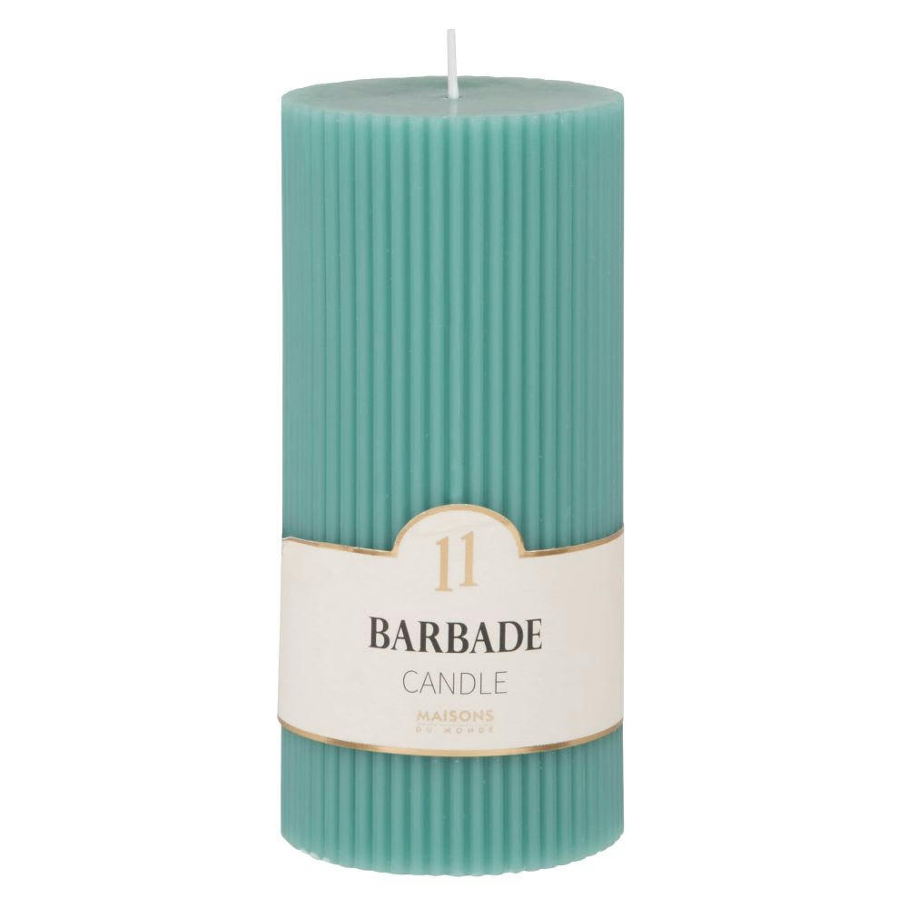 COLORAMA - Bougie striée parfumée turquoise H15, 500g