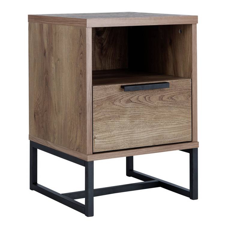 Habitat Nomad 1 Drawer Bedside Table - Oak Effect