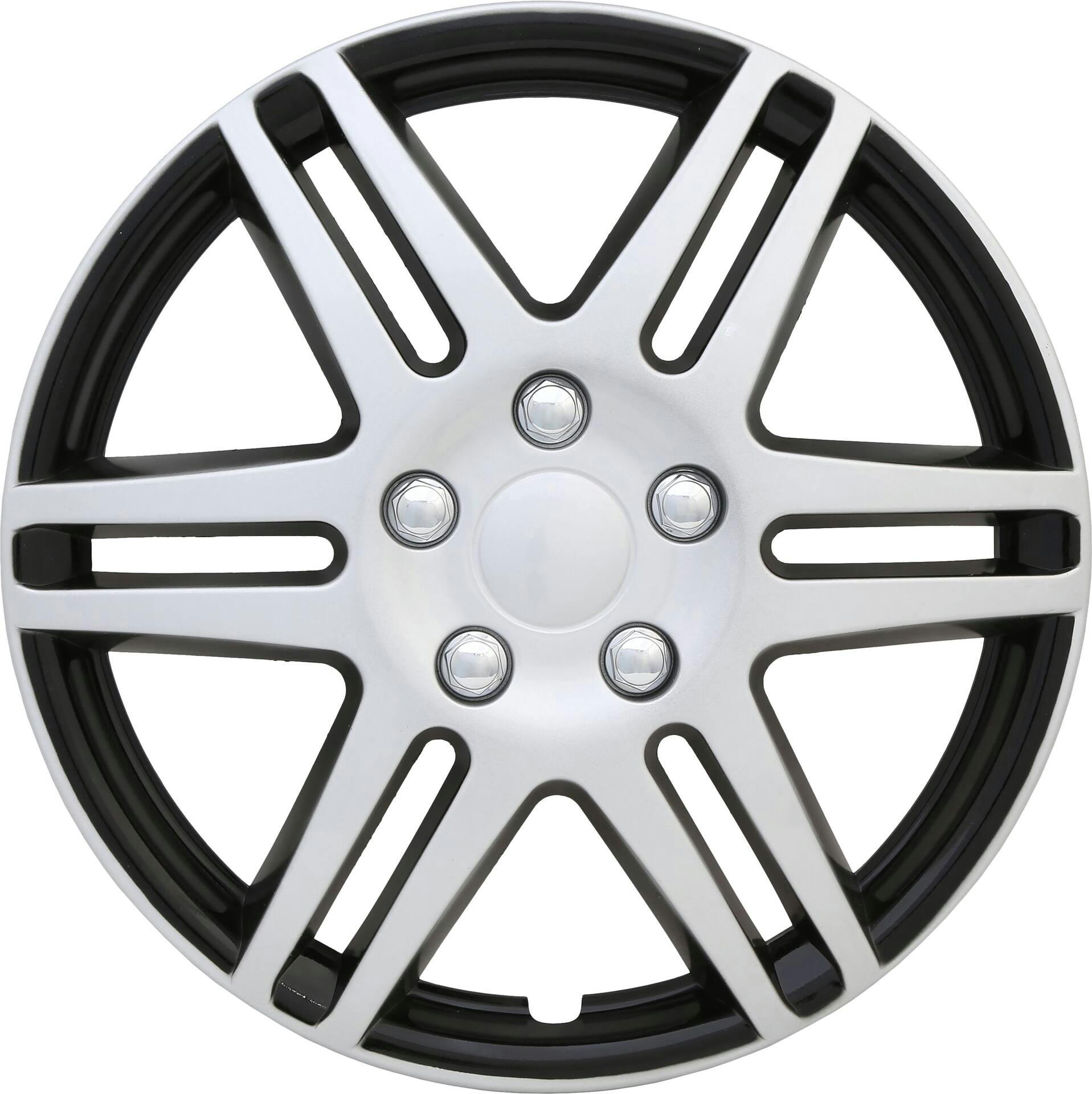 AutoTrends Wheel Cover, Silver/Black, 17-in, 4-pk