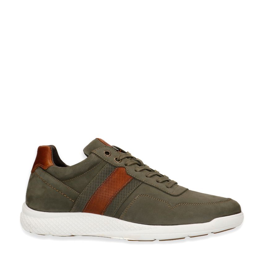 No Stress Groene nubuck sneakers