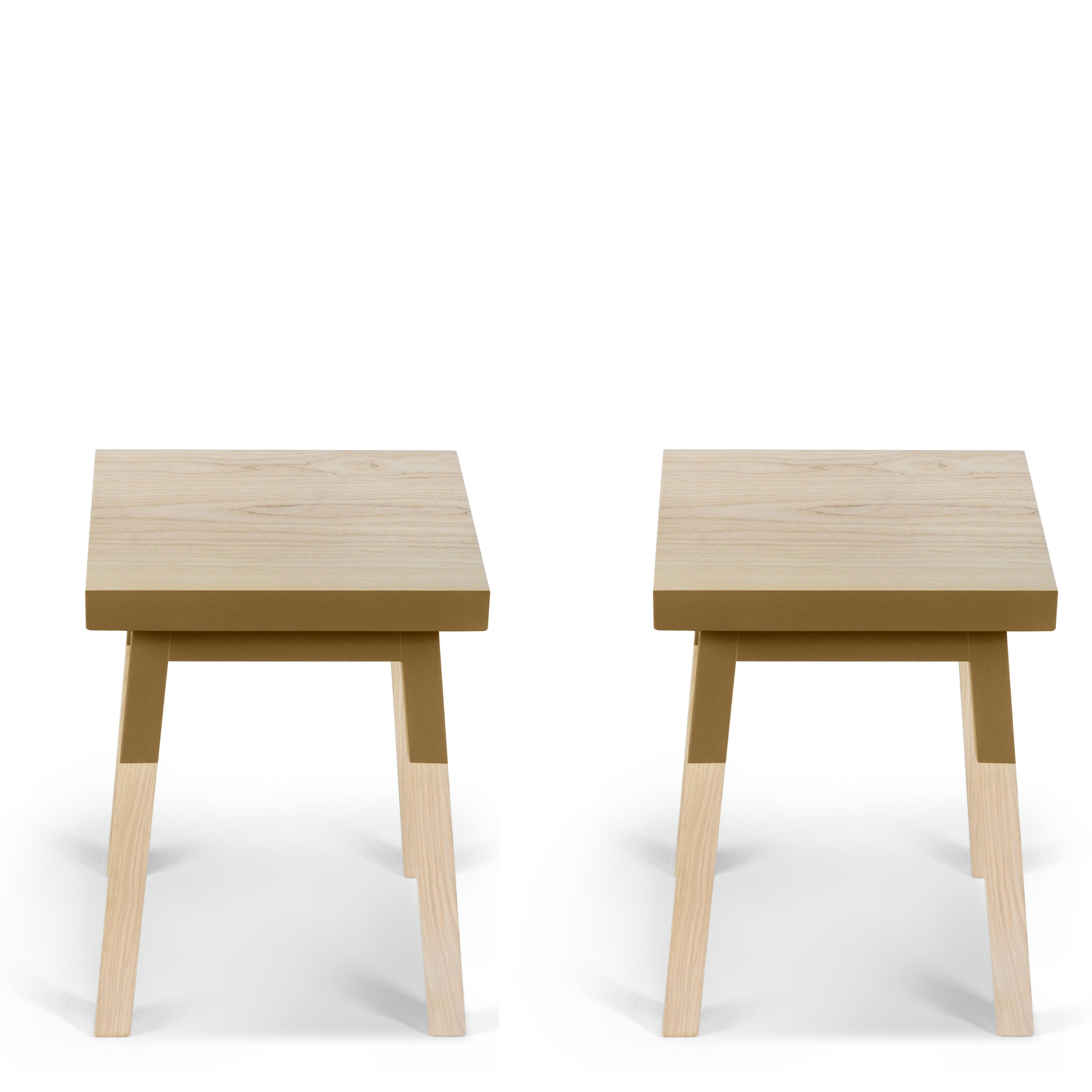 EGEE - 2 tabourets 100% frêne massif, assise 35 cm