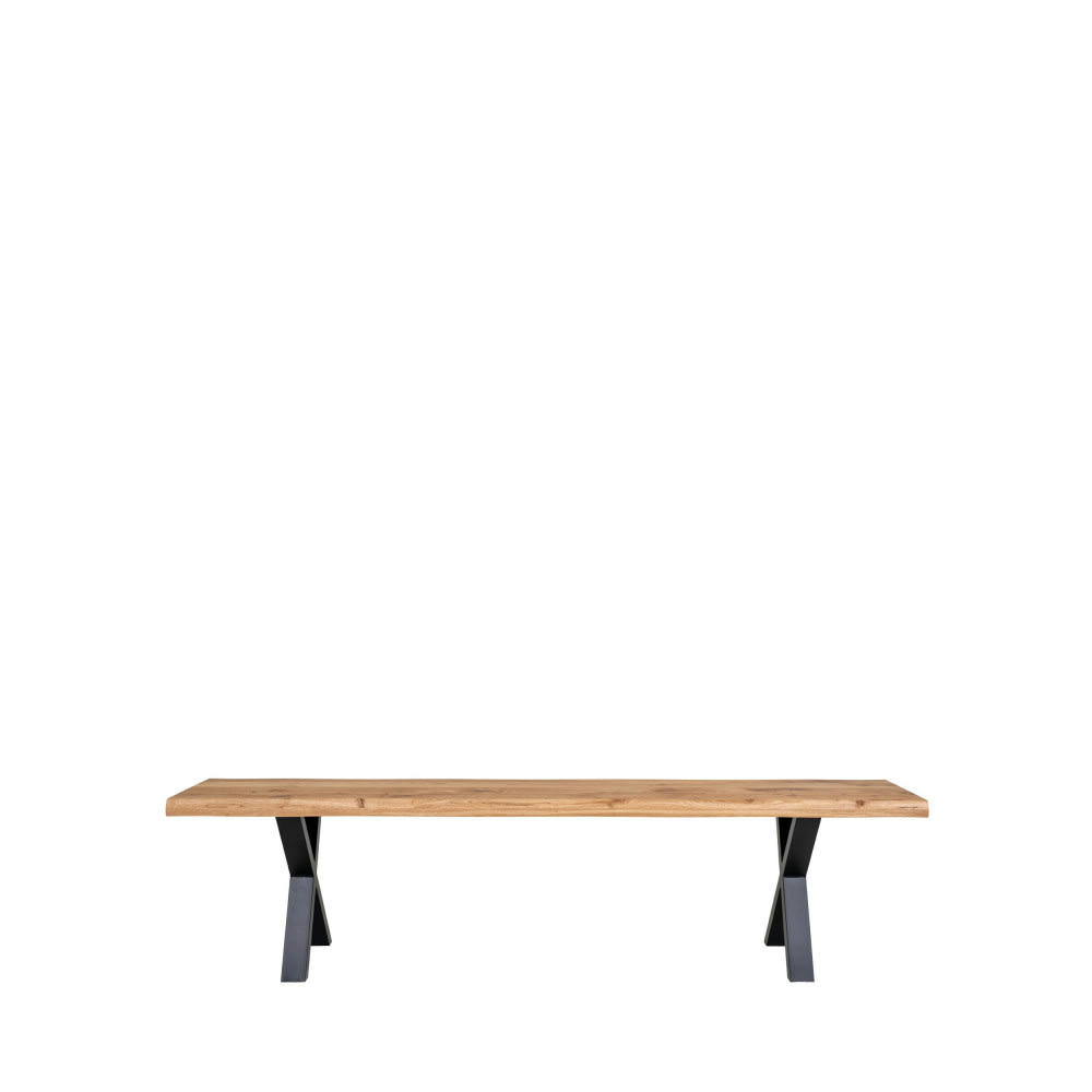 TOULON - Banc en bois avec pieds en X L180cm bois clair