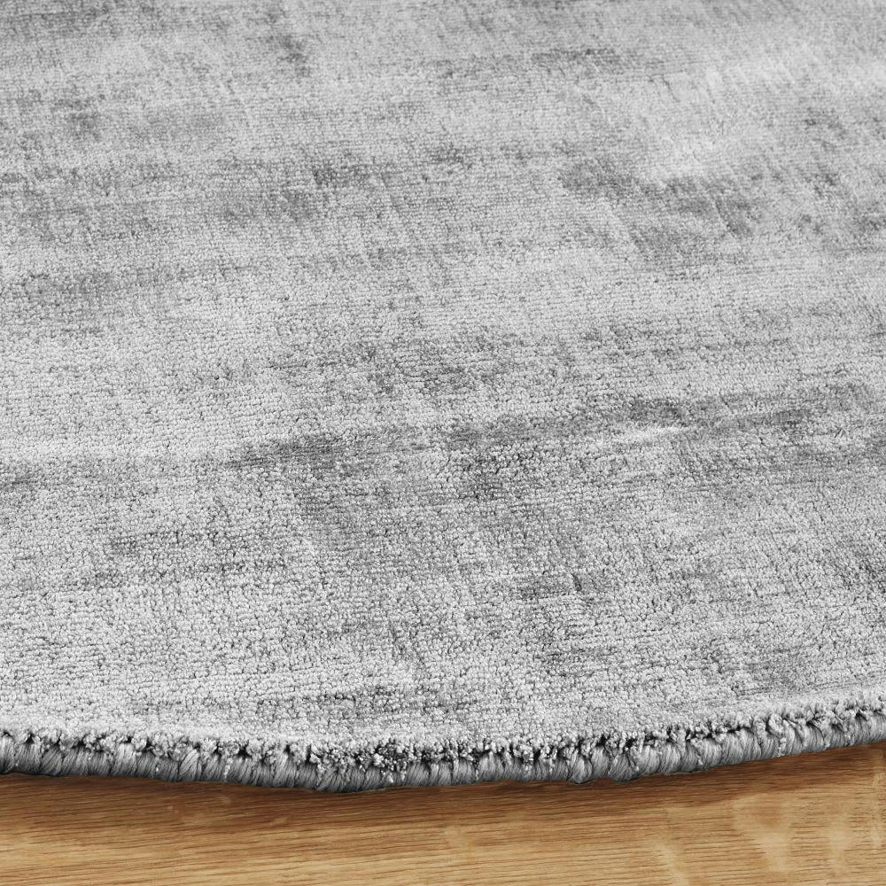 TYLER - Tapis rond en viscose bleu vert et écrue D160