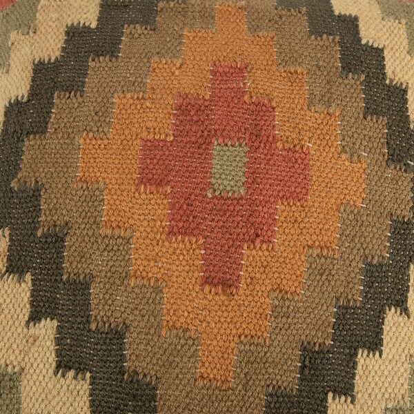 Rizzy Home Tan, Rust, and Brown Southwest Hand-crafted Throw Pillow