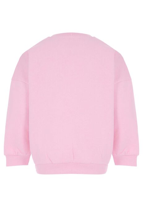 Younger Girls Pink Sequin Dog Sweatshirt
