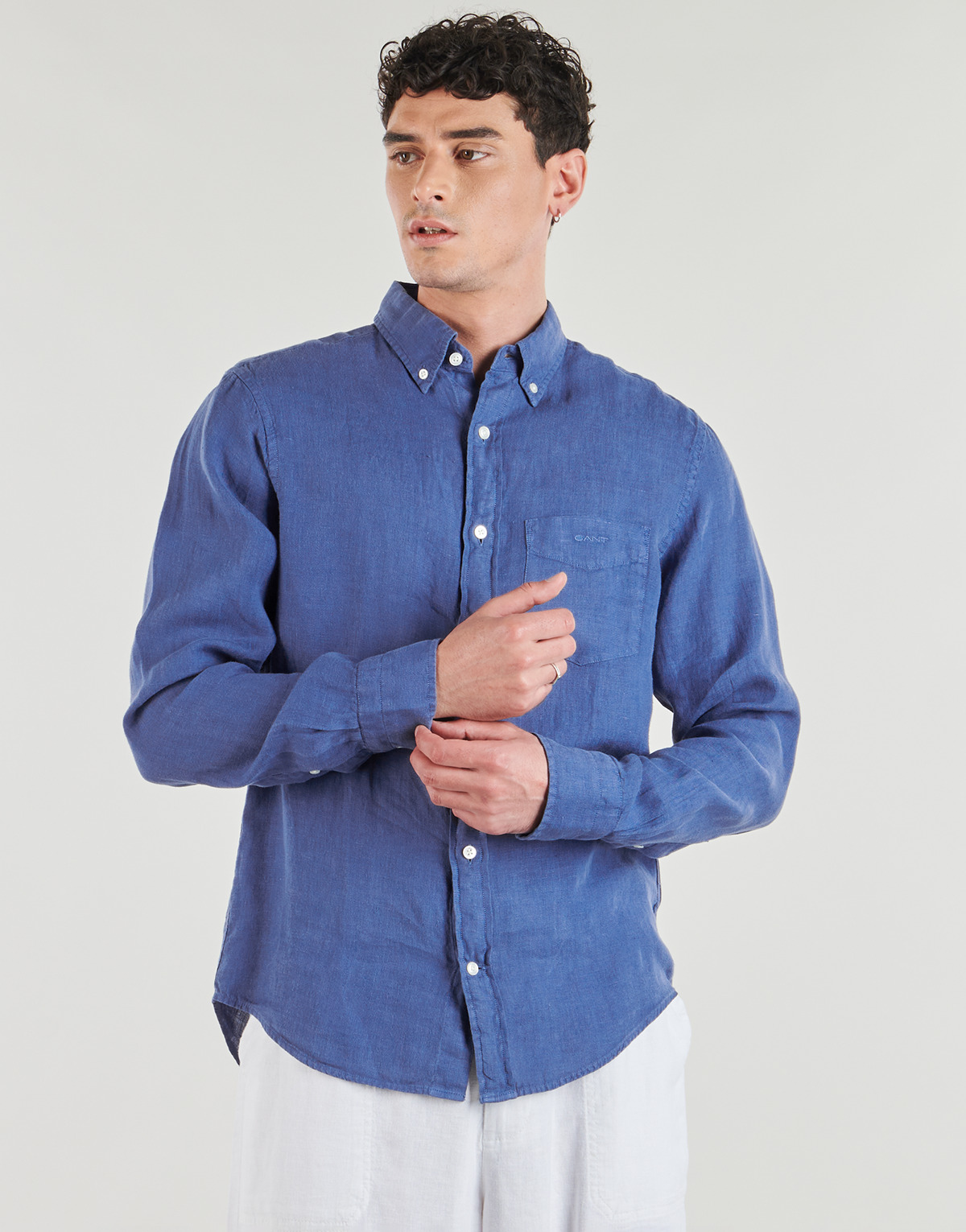 Gant - REG GMNT DYED LINEN SHIRT - Blue