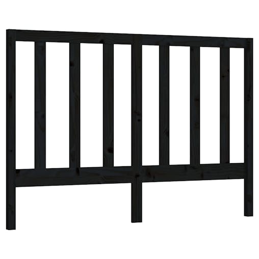 NNEVL Bed Headboard Black 141x4x100 cm Solid Wood Pine