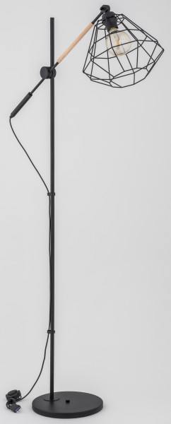 Lampa podłogowa czarna BOOGIE 1xE27x15W wym:165x80x30cm Alfa