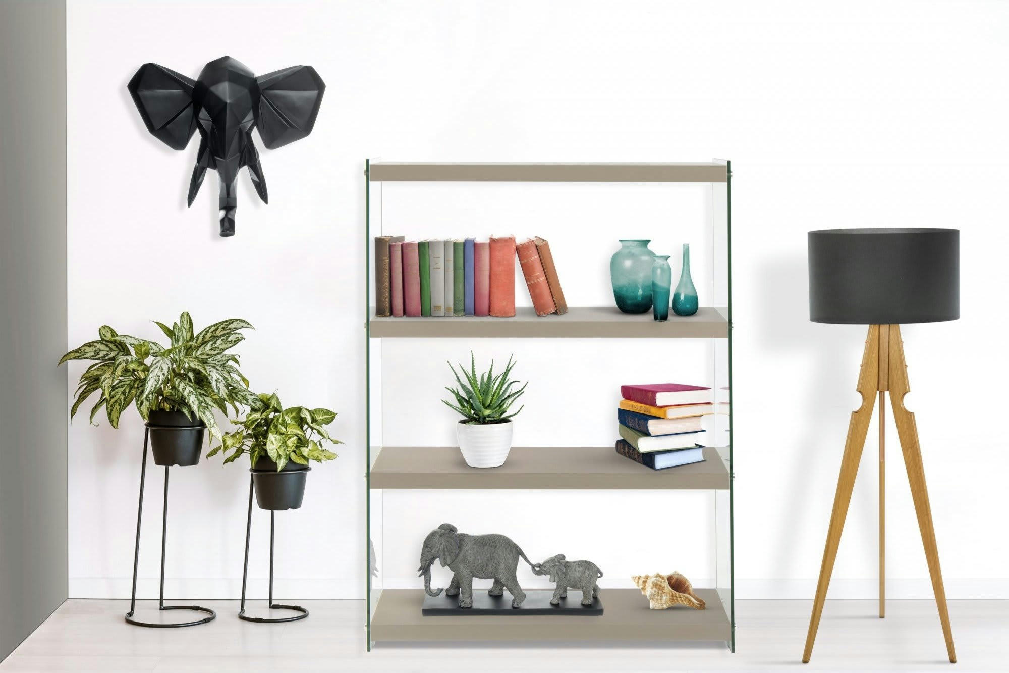 ELEMENTARY - Etagère Verre Argent