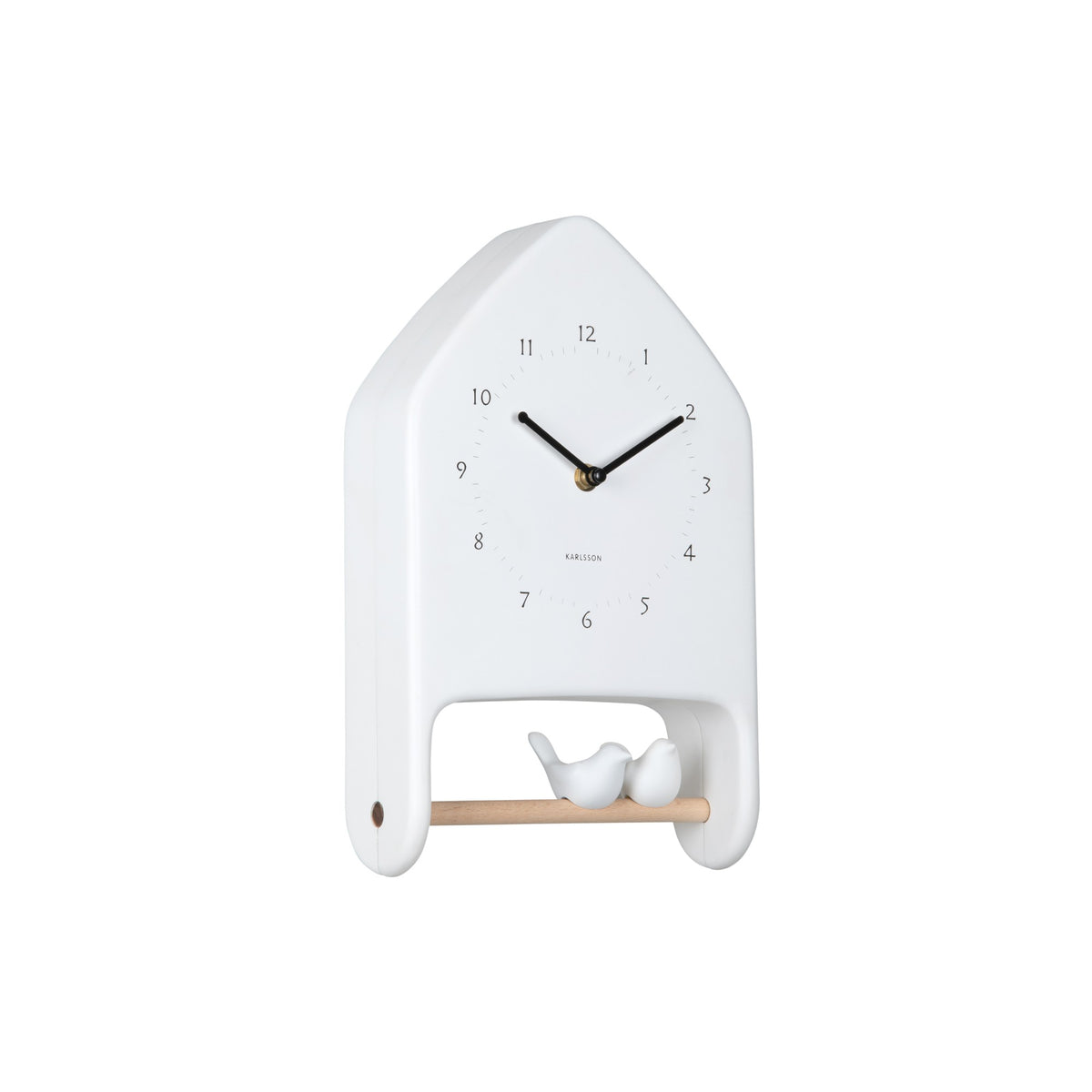 Karlsson wandklok Love Birds - wit - 7.1x20x32cm