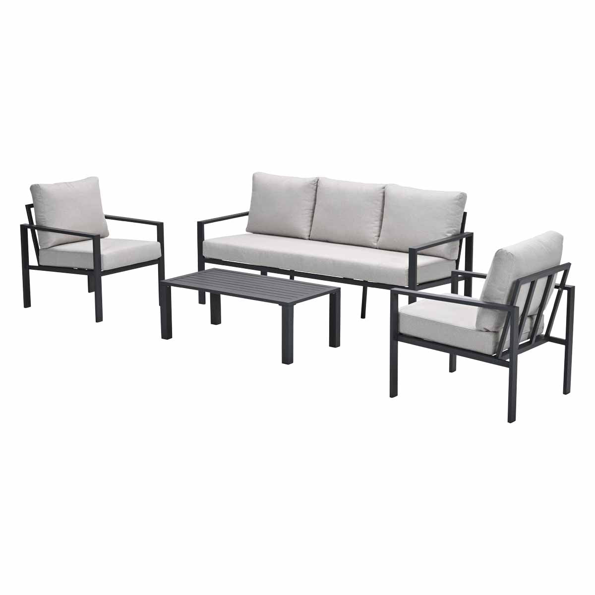 Springs aluminium loungeset - carbon black - desert sand