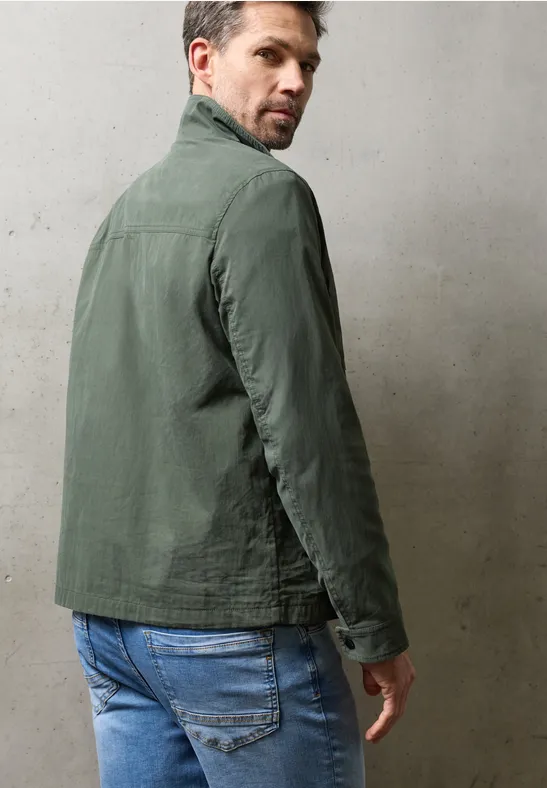 Jacke mit Stehkragen im Washed-Look