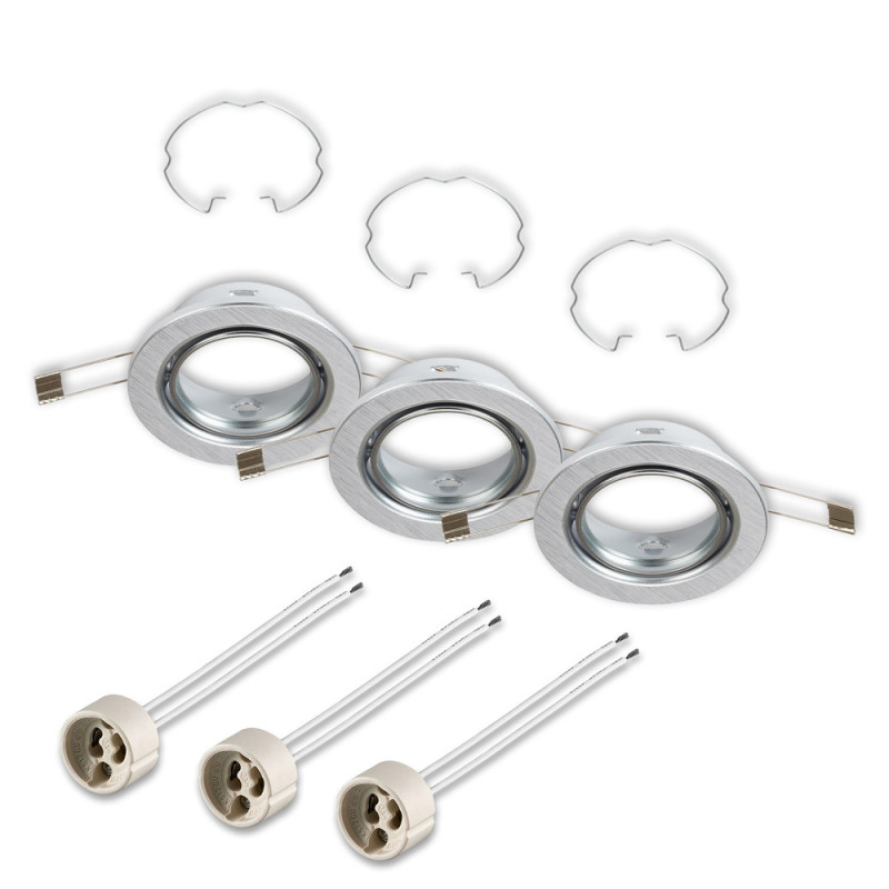 Spot encastrable aluminium GU10 IP23 9 W 3 pièces BRILONER