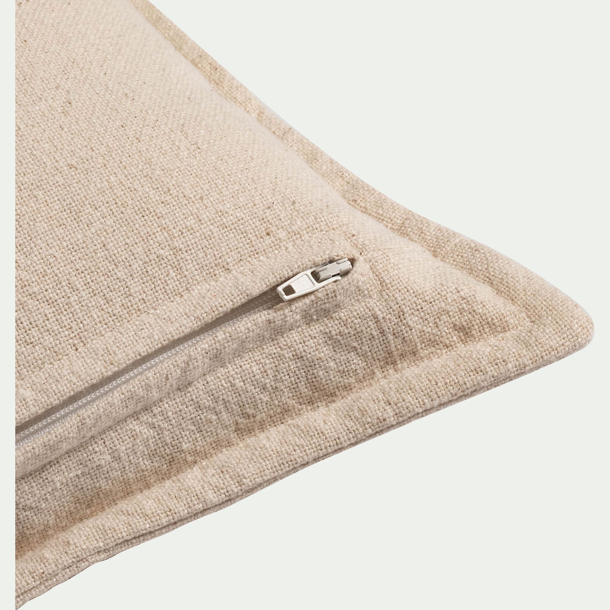 SENNA - Coussin à motif brodé terracotta en coton 30x50cm - beige