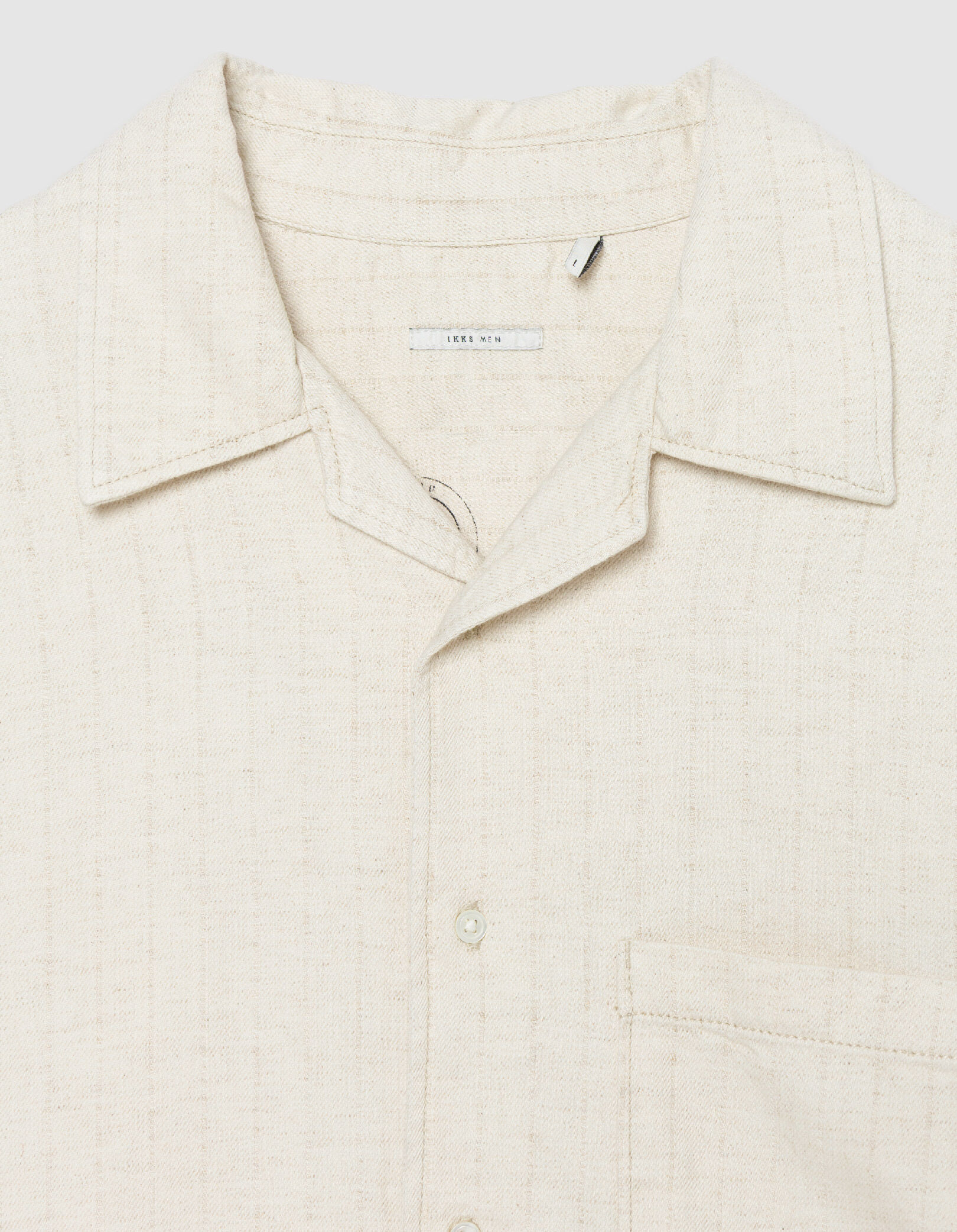 Chemise loose en jean écru motif rayures Homme