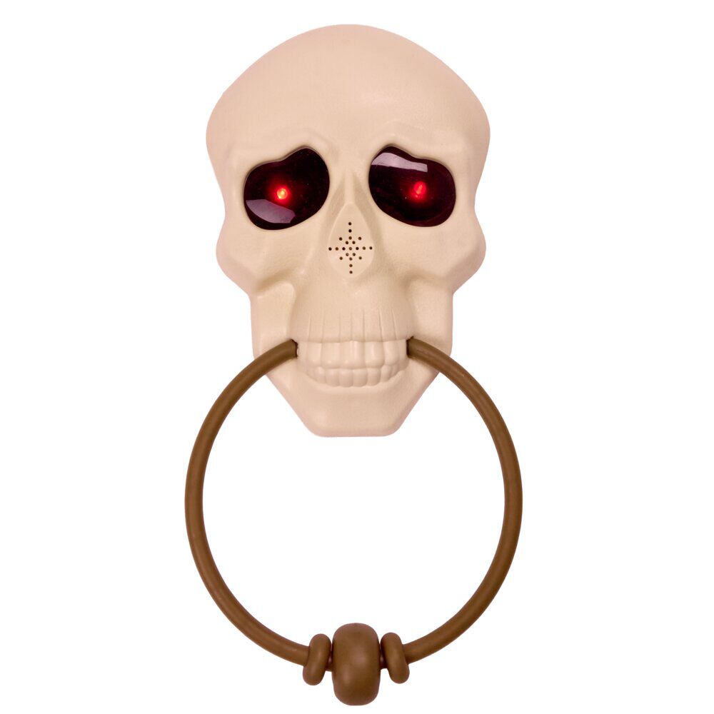 Sonnette tête de mort son et lumière L14X4XH29 cm