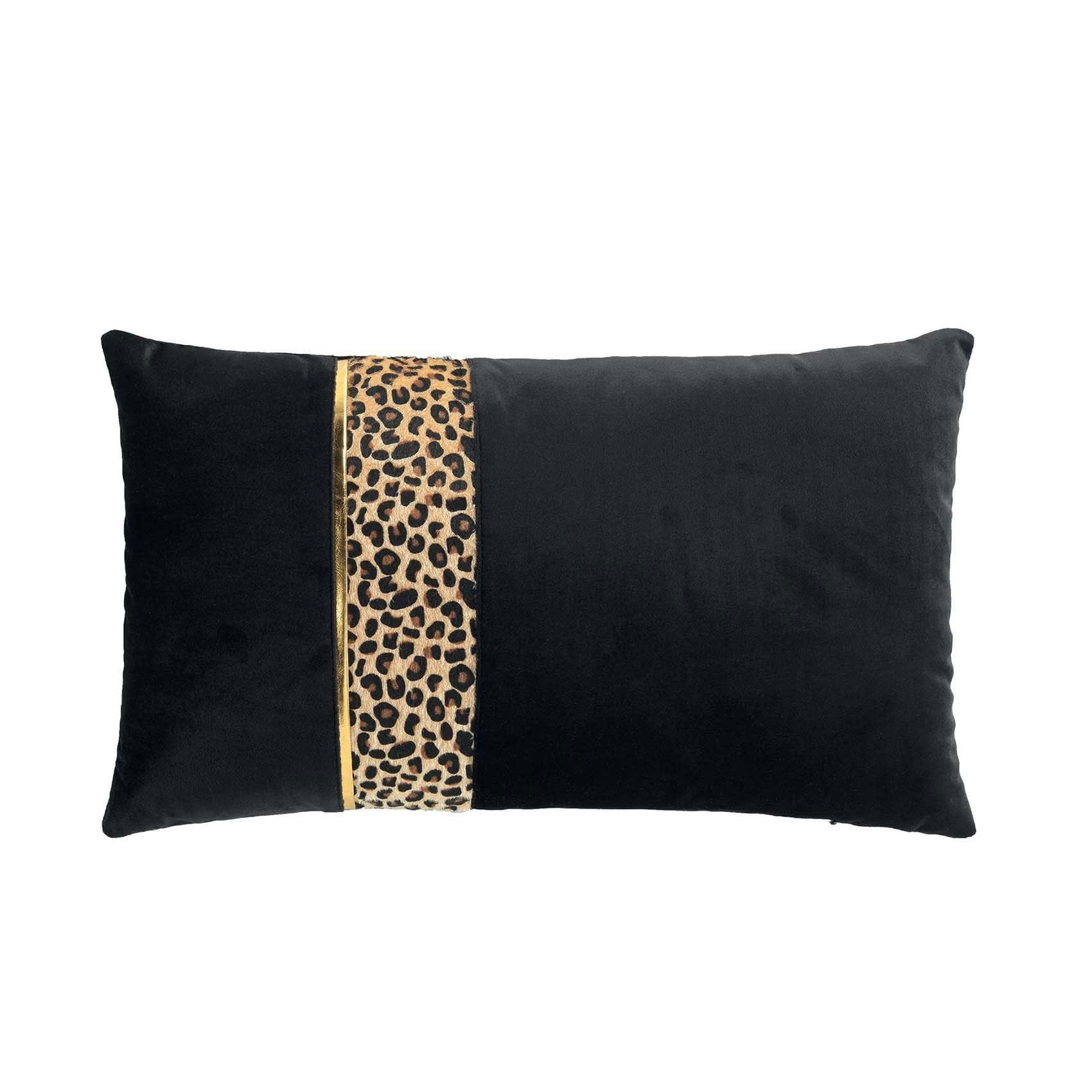 ZAYANNE - Coussin déhoussable léopard polyester 50x30cm