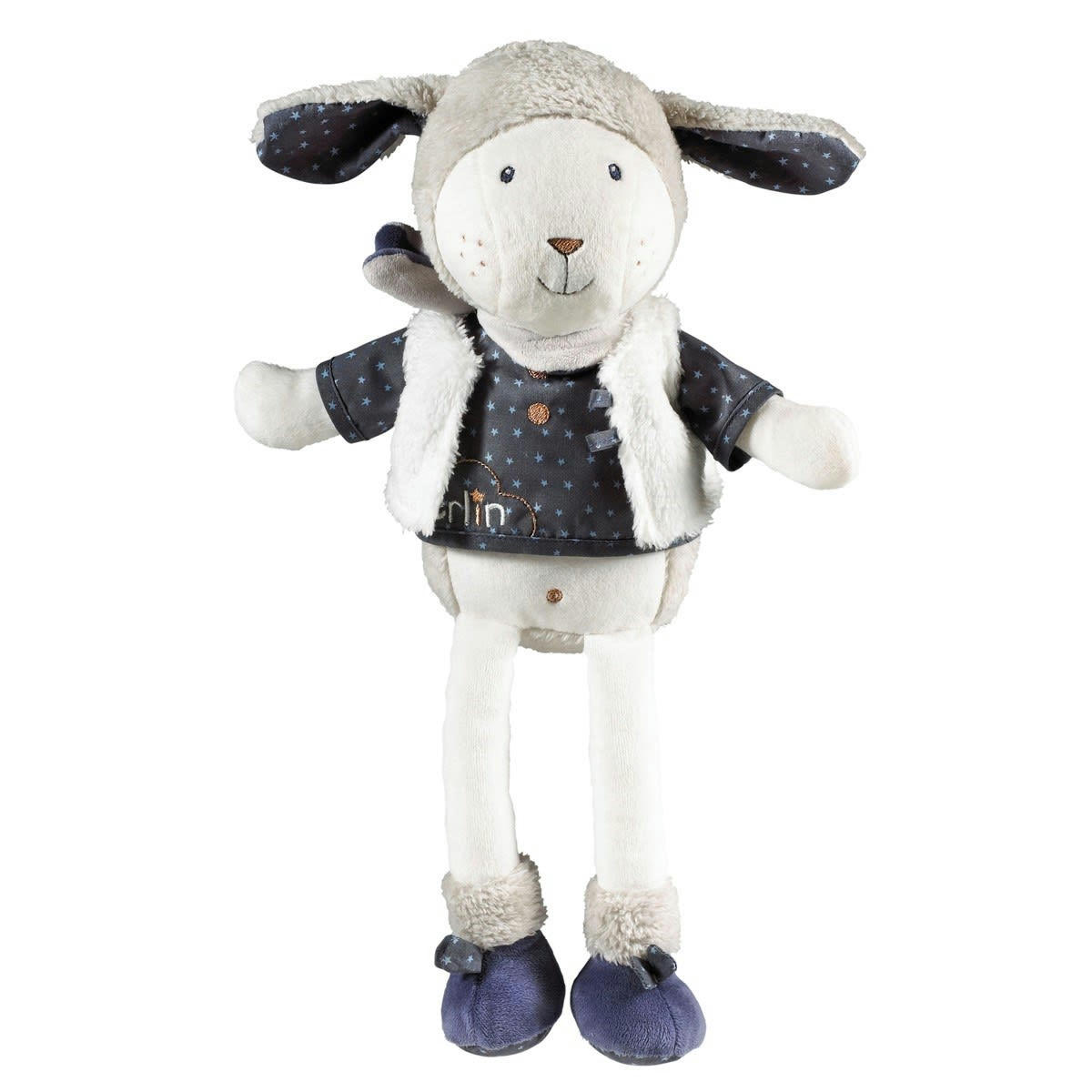 MERLIN - Doudou Mouton en velours blanc