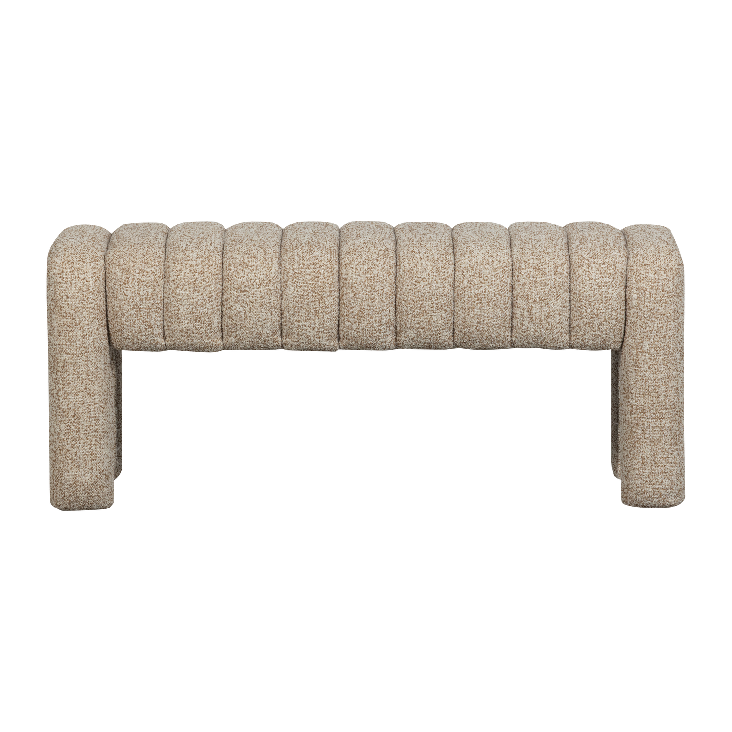 WOOOD bankje gestoffeerd Frex - Bouclé - Bruin - 48x110x43